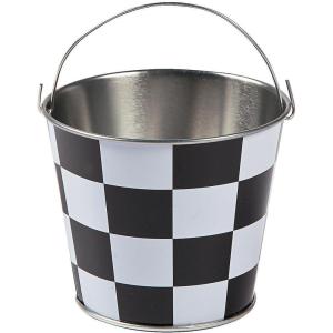 Fun Express Mini Black & White Checkered Pails – Perfect for Race Car Themed Party Supplies Favors Decorations and Games – Ideal for Kids’ Birthdays – Race Car Events & Celebrations – 12 Pieces
