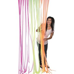 Fun Express Neon Fringe Door Curtain (8 feet Long) Great for 80’s Party Décor – VBS Vacation Bible School Supplies/Decor