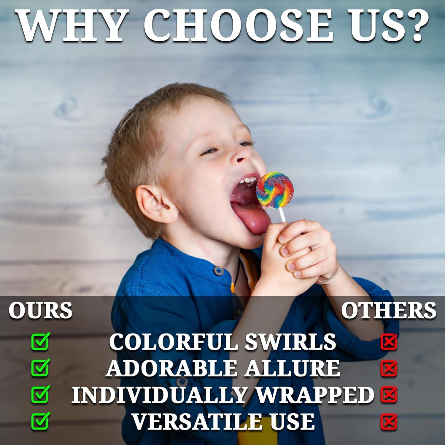 image:imageFun Express Mini Rainbow Swirl Lollipops Pack of 38 125 Pounds