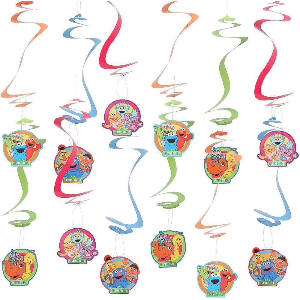 image:image25 Sesame Street Character Cardstock Hanging Swirls 12 Pc