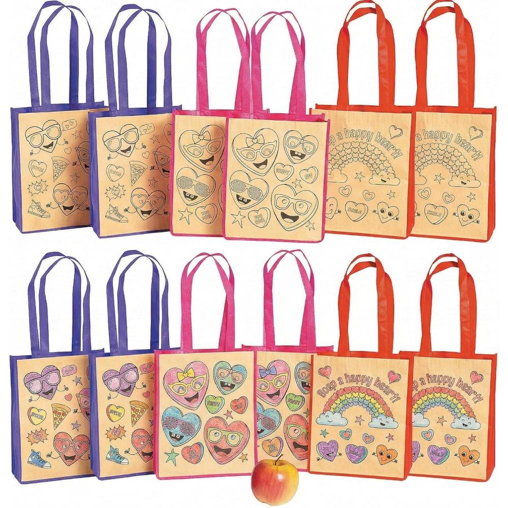 image:imageColor Your Own Valentine Craft Tote Bags Crafts for Kids and Fun Home Activities