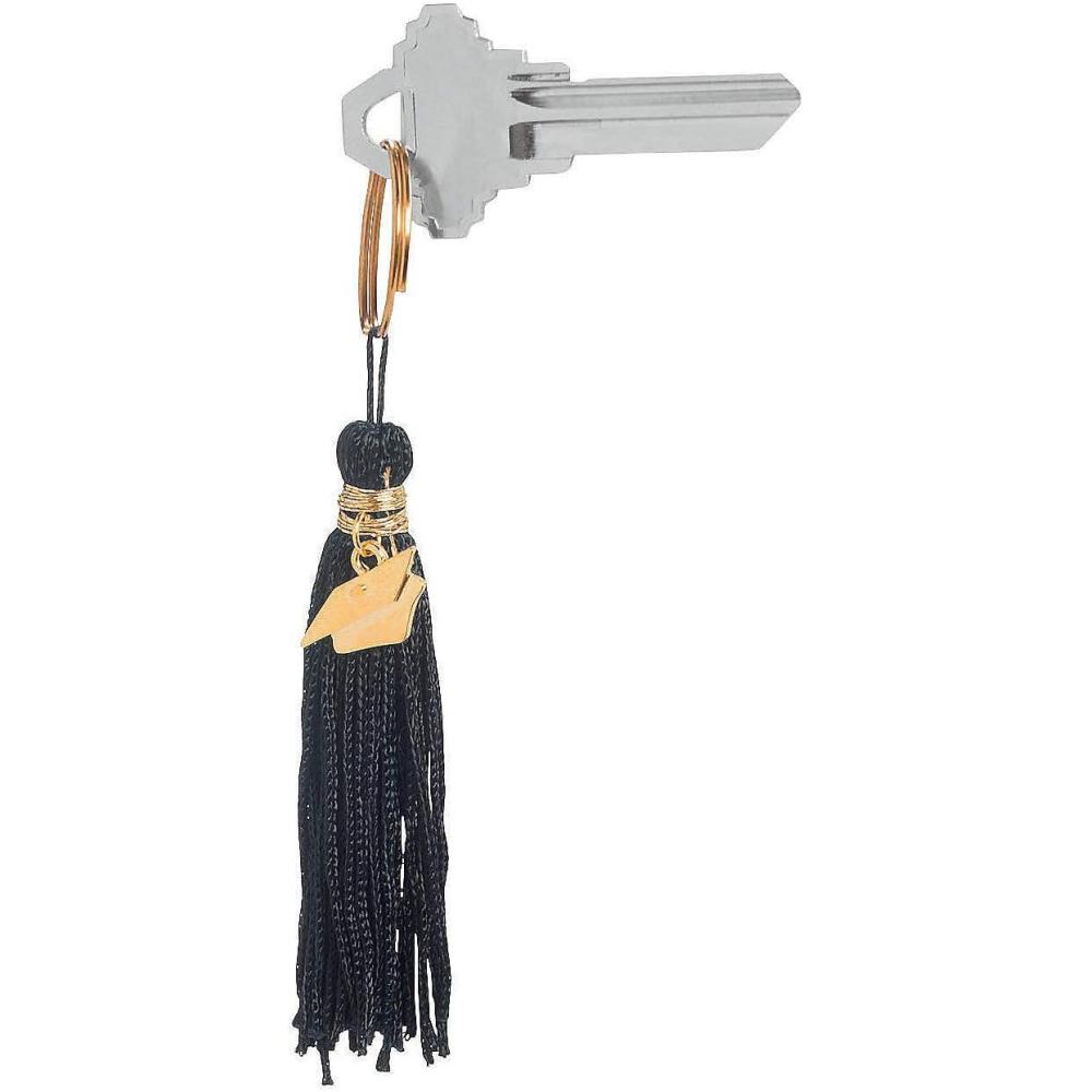 image:imageFun Express Black Grad Tassel Key Chain for Graduation Apparel Accessories Key Chains Novelty Key Chains Graduation 12 Pieces