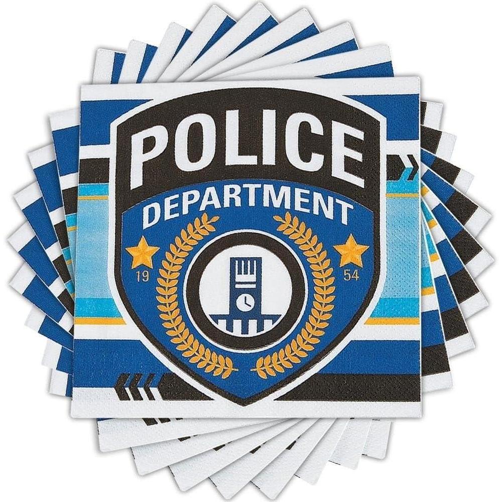 image:imageFun Express  Police Party Lunch Napkins for Birthday  Party Supplies  Print Tableware  Print Napkins  Birthday  16 Pieces