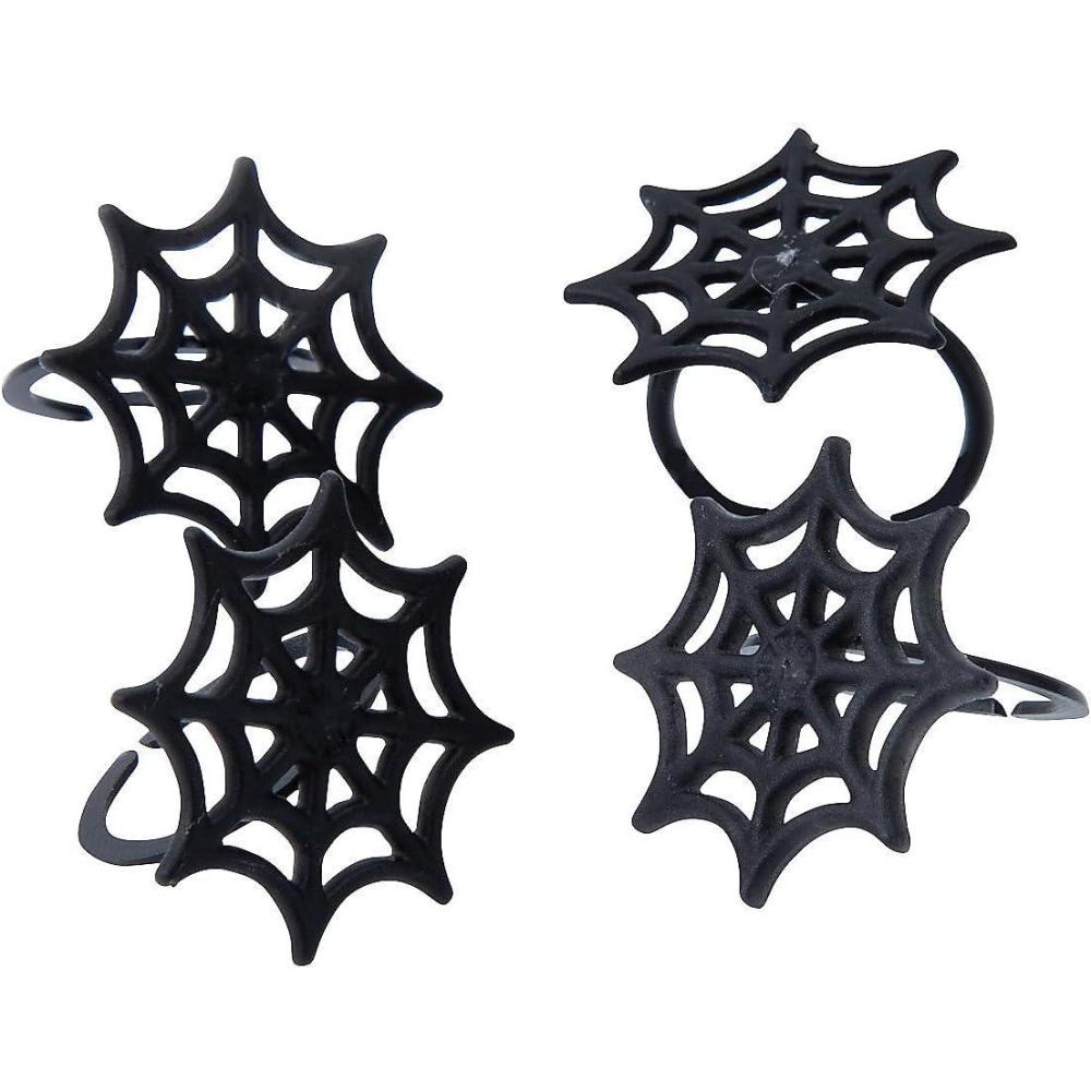 image:imageFun Express 1 x 1 Bulk 144 Piece Black Spider Web Plastic Rings