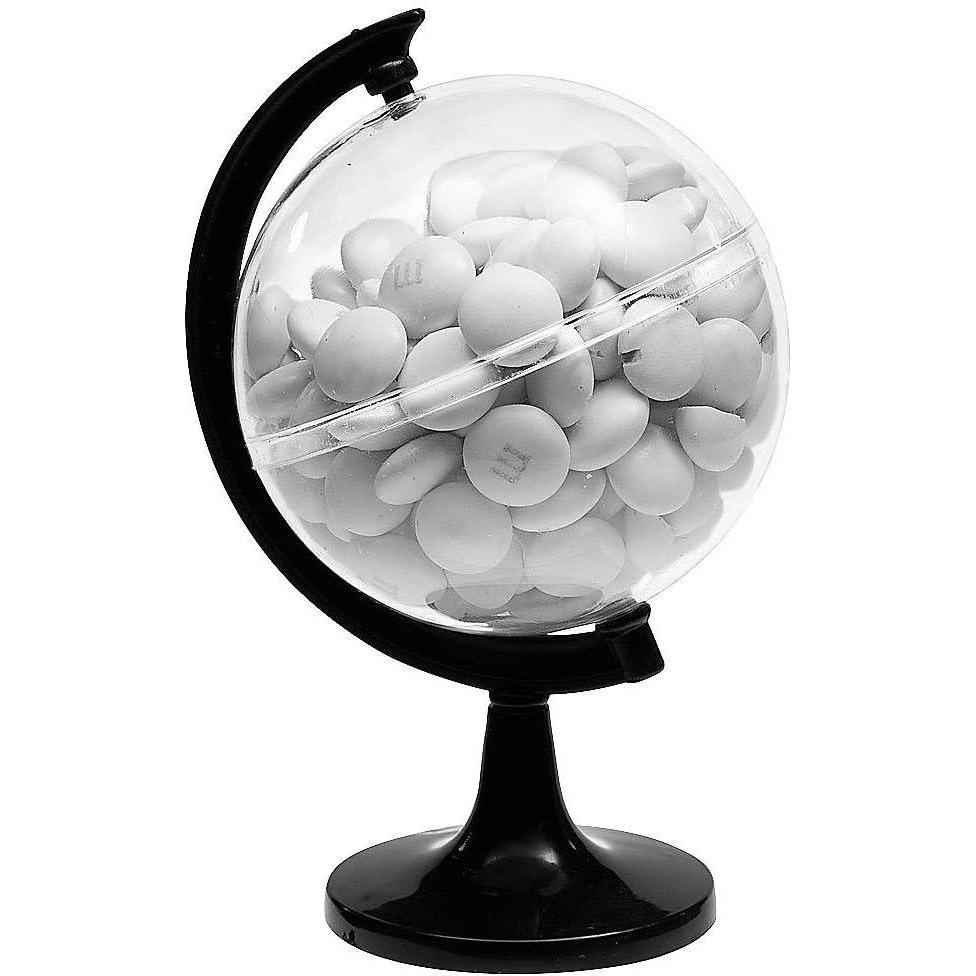 image:imageFun Express 12 Pieces Globe Shaped Favor Container Candy Buckets BPA Free Plastic Birthday Party Supplies for Kids Clear amp Black