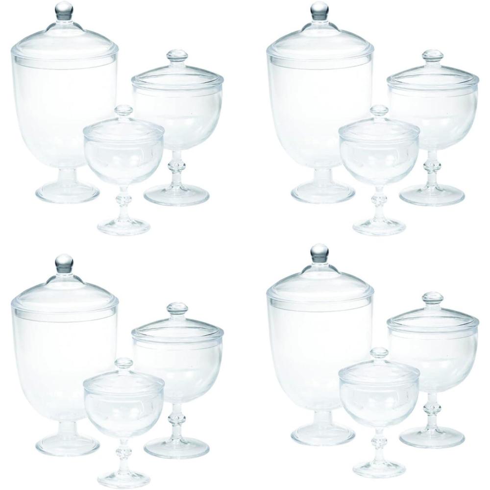 image:imageFun Express Bulk Apothecary Jars Candy Jars 12 Pieces 3 Sizes Wedding Reception Grand Event Birthday Party Supplies