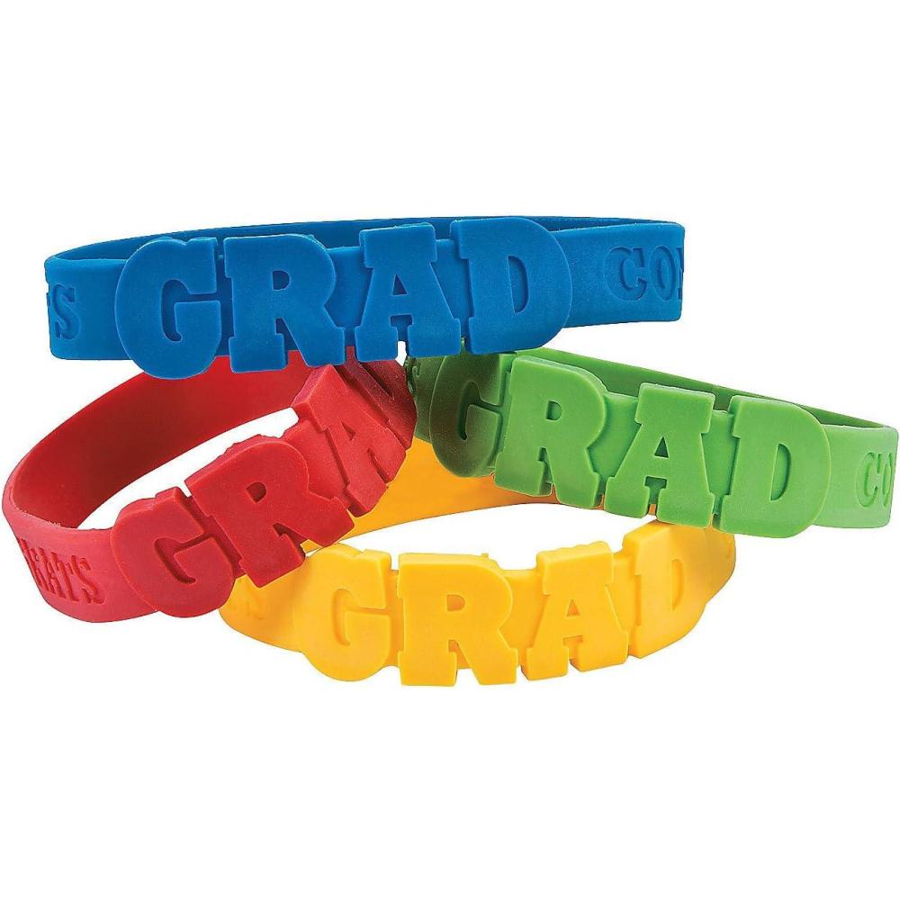 image:imageFun Express Congrats Grad Graduation Rubber Bracelets set of 24 Graduation Party Supplies