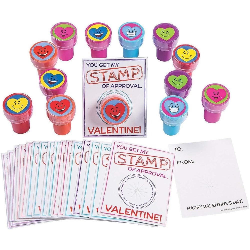 image:imageFun Express Heart Stampers with Stamp of Approval Valentines Day Card  Stationery  24 Pieces
