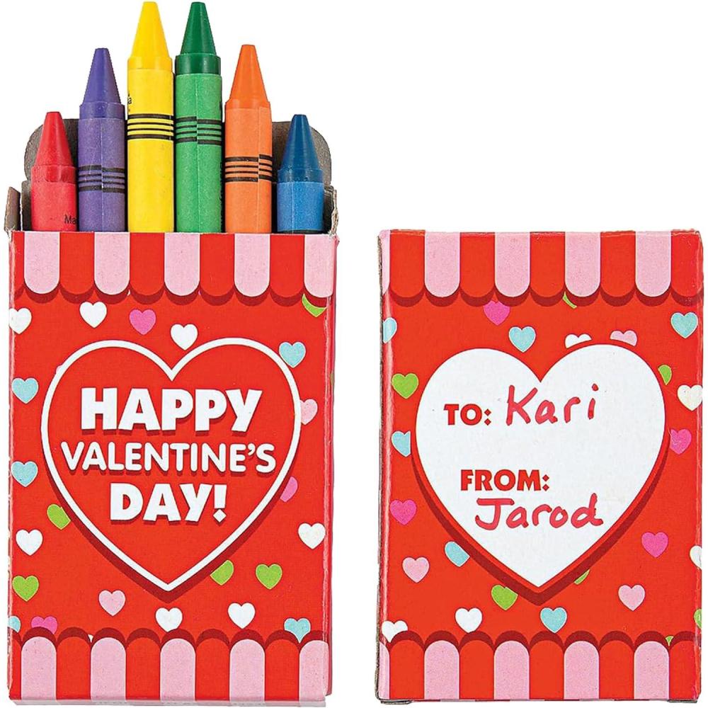 image:imageFun Express HeartShaped Valentine Crayons 24 Count  NonToxic Multicolor Wax Crayons for Kids Classroom Valentines  Party Favors for Toddler Art amp Crafts  Perfect for 23 Year Olds Drawing