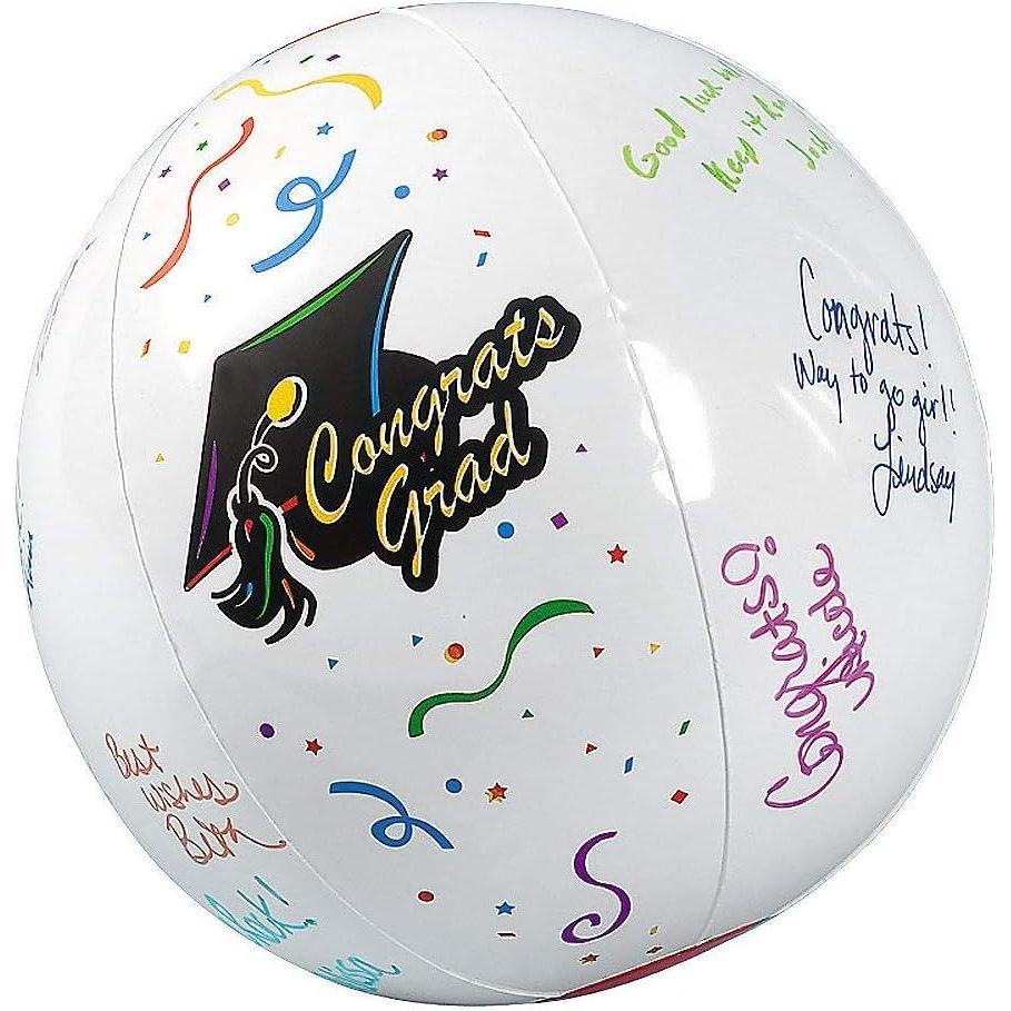 image:imageFun Express Inflatable Autograph Graduation Beach Balls Set of 12 Grad Party Supplies