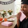 5″ Bulk 50 Count Pink Graduation Disposable Paper Beverage Napkins