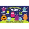 Fun Express 5 Ft. x 3 Ft. Religious Halloween Monster Polyester Backdrop