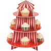 Fun Express Big Top Carnival Cupcake Stand – Circus Birthday Party Supplies – VBS Vacation Bible School Supplies/Decor – 3 Tiers