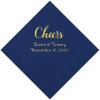 Navy Cheers Personalized Napkins with Gold Foil, Beverage, Party Supplies, 50 Pieces