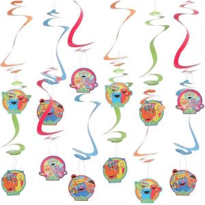 25″ Sesame Street Character Cardstock Hanging Swirls – 12 Pc.