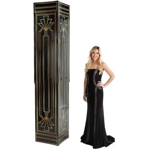 3D Glam 1920s Art Deco Column Cardboard Stand-Up – 19″ x 19″ x 94″ (1 Piece) – Assembly Required – Perfect for Great Gatsby Parties, Proms & Photo Booth Entrances.