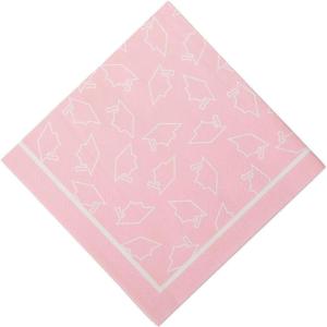 5″ Bulk 50 Count Pink Graduation Disposable Paper Beverage Napkins