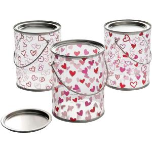 Fun Expess Valentine’s Day Paint Bucket Favor Containers – 6 Pieces