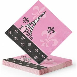 Fun Express – Perfectly Paris Lunch Napkins for Birthday – Party Supplies – Print Tableware – Print Napkins – Birthday – 16 Pieces