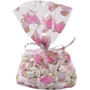 Fun Express – Tea Party Cello Bags for Birthday – Party Supplies – Bags – Cellophane Bags – Birthday – 12 Pieces
