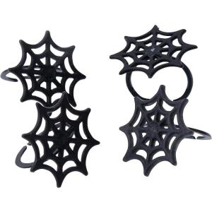 Fun Express 1″ x 1″ Bulk 144 Piece Black Spider Web Plastic Rings