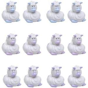Fun Express 2″ White & Pastel Yeti Rubber Ducks with Horns – 12 Pieces