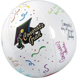 Fun Express Inflatable Autograph Graduation Beach Balls (Set of 12) Grad Party Supplies