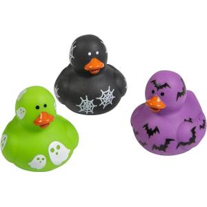 Fun Express Mini Halloween-Printed Rubber Ducks – 24 Piece