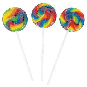 Fun Express Mini Rainbow Swirl Lollipops – Pack of 38, 1.25 Pounds