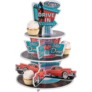 Fun Express Rockin 50’s Cupcake Holder – 3 Tiers – Fifties Party Supplies