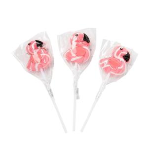 Pink Flamingo Swirl Lollipop Suckers. (12 individually wrapped candies) Party Candy and Favor Supplies