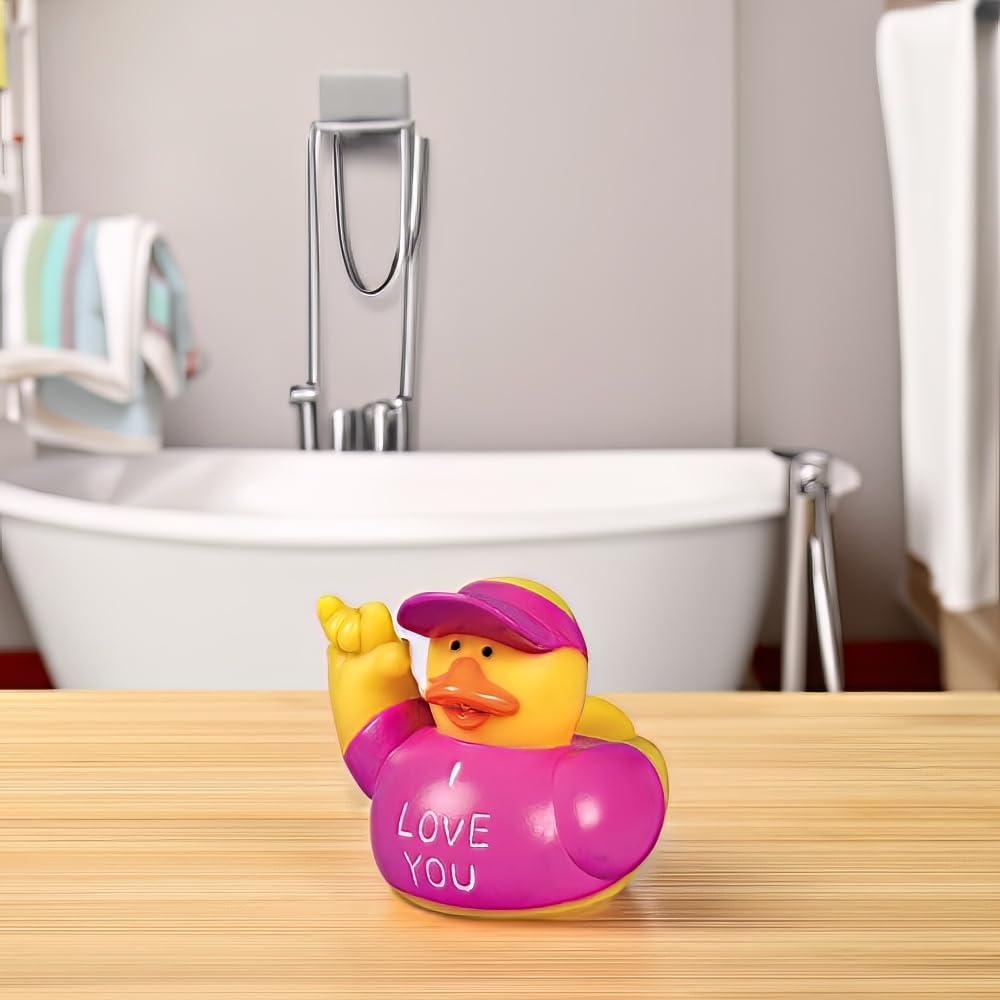 image:imageFun Express I Love You Rubber Ducks Valentines Day Toys Gifts and Giveaways Yellow Red Pink Set of 12