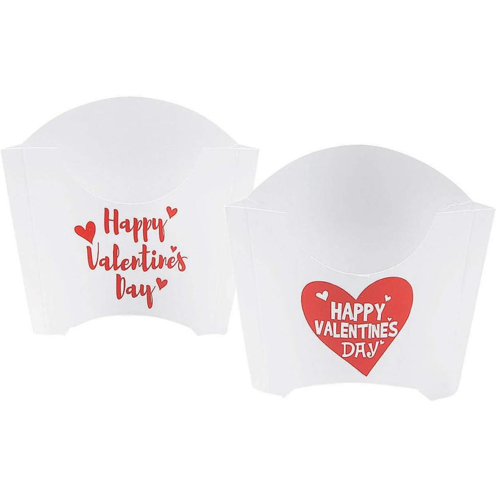 image:imageFun Express Valentine Fry Containers Festive HeartShaped Red amp White Snack Containers for Valentines Day Parties Treats Favors and Goodie Bags Perfect for Decorating amp Serving Snacks 24 Pieces