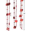 Fun Express – Heart Shape Beaded Necklace for Valentine’s Day – Jewelry – Mardi Gras Beads – 12 Pieces