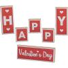 Valentine Tabletop Wooden Blocks Sign – 6 Pieces – Valentine’s Day Home Decor and desk decoration