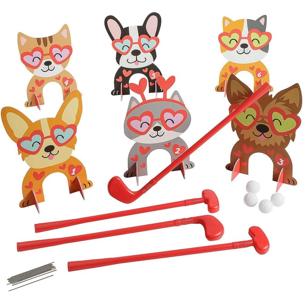 image:imageFun Express 26 Pieces Valentines Day Pets Indoor or Outdoor Mini Golf Set for 4