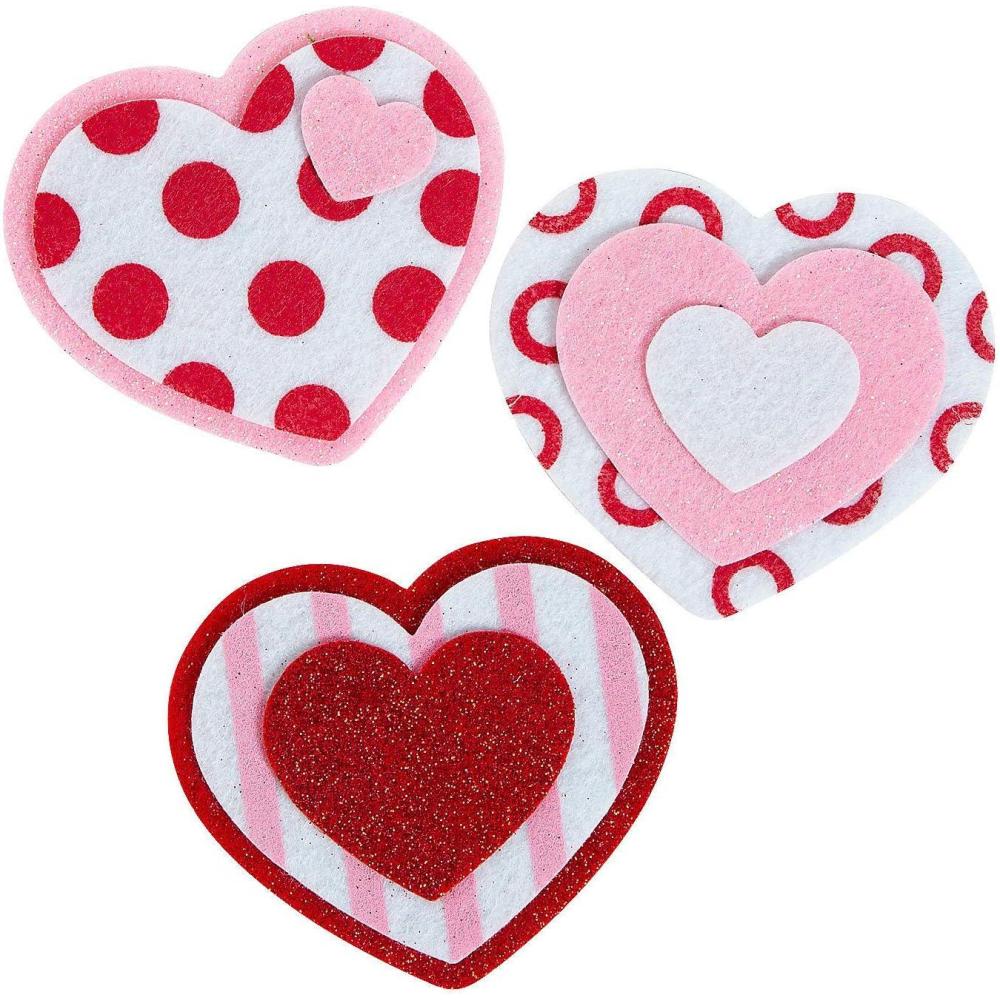 image:imageFun Express Felt Valentines Day Heart Magnet  Craft Kits  12 Pieces