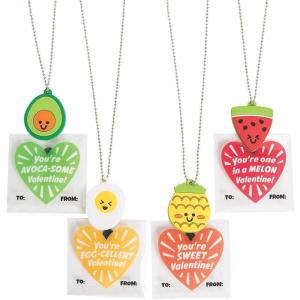 Fun Express – Valentine Food Necklace With Card for Valentine’s Day – Jewelry – Novelty – 12 Pieces