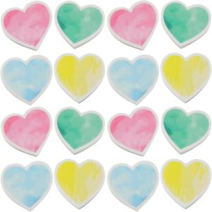 Fun Express 1 1/2″ Valentine’s Day Watercolor Heart Rubber Erasers – 24 Pieces