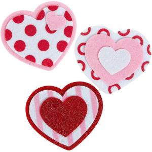 Fun Express Felt Valentine’s Day Heart Magnet – Craft Kits – 12 Pieces