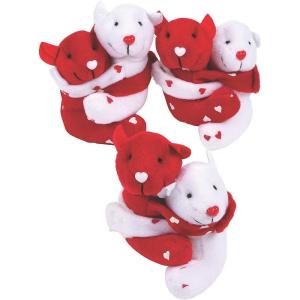 Fun Express Hugging Valentine’s Day Stuffed Bears – Set of 12 Stuffed Animals – Gifts and Party Favors
