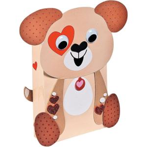Puppy Valentine Card Holders Craft Kit – Makes 12 – Valentine’s Day Crafts for Kids and Fun Home Activities