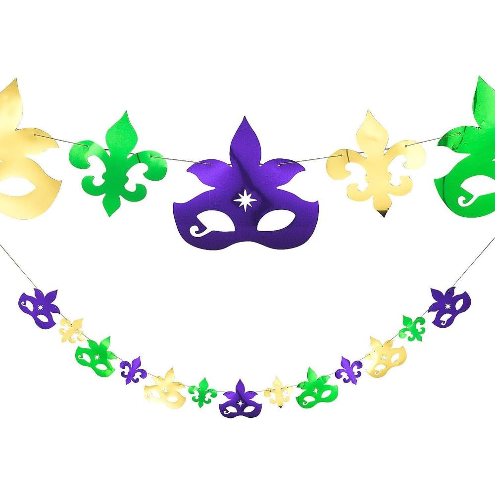 image:imageFun Express Mardi Gras Mask and Fleur de Lis Garland