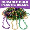 Metallic Mardi Gras Star Beaded Necklaces – 30″ (Pack of 48) – Assorted Beads for Parties, Parades, Celebrations & Festive Events