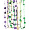 Metallic Mardi Gras Star Beaded Necklaces – 30″ (Pack of 48) – Assorted Beads for Parties, Parades, Celebrations & Festive Events