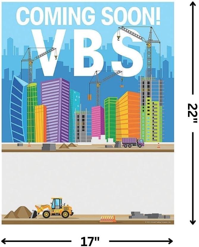image:imageFun Express Construction Vbs Promotional Poster 6 Pieces Educational and Learning Activities for Kids