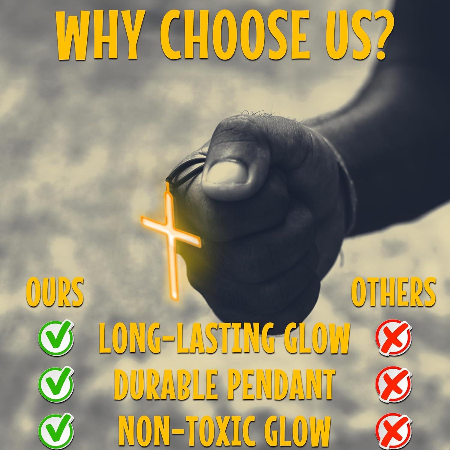 image:imageFun Express Glow Stick Cross Necklaces Religious Party Favors and Giveaways VBS Vacation Bible School SuppliesDecor 50 Pieces