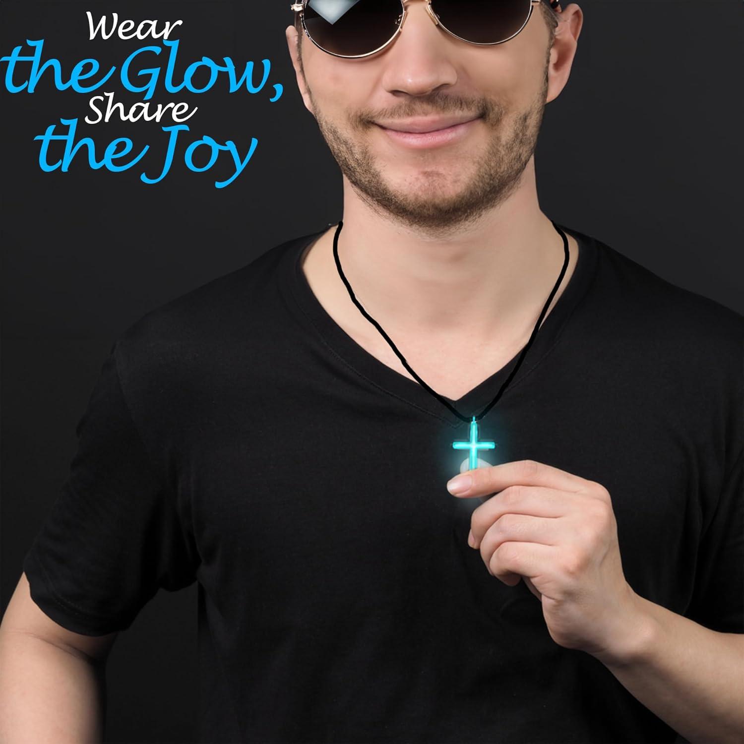image:imageFun Express Glow Stick Cross Necklaces Religious Party Favors and Giveaways VBS Vacation Bible School SuppliesDecor 50 Pieces