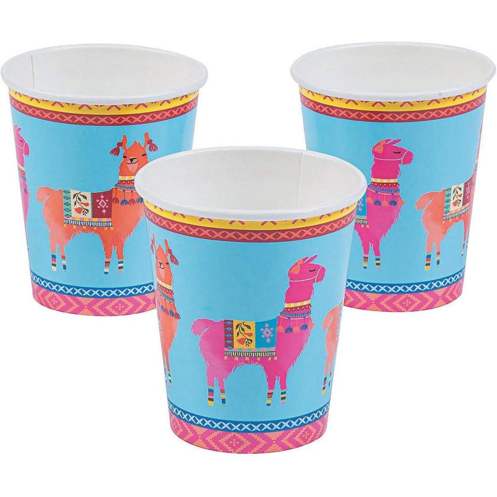 image:imageFun Express  Boho Llama 9oz Paper Cups 8pc for Cinco de Mayo  Party Supplies  Licensed Tableware  Licensed Cups  Cinco de Mayo  8 Pieces