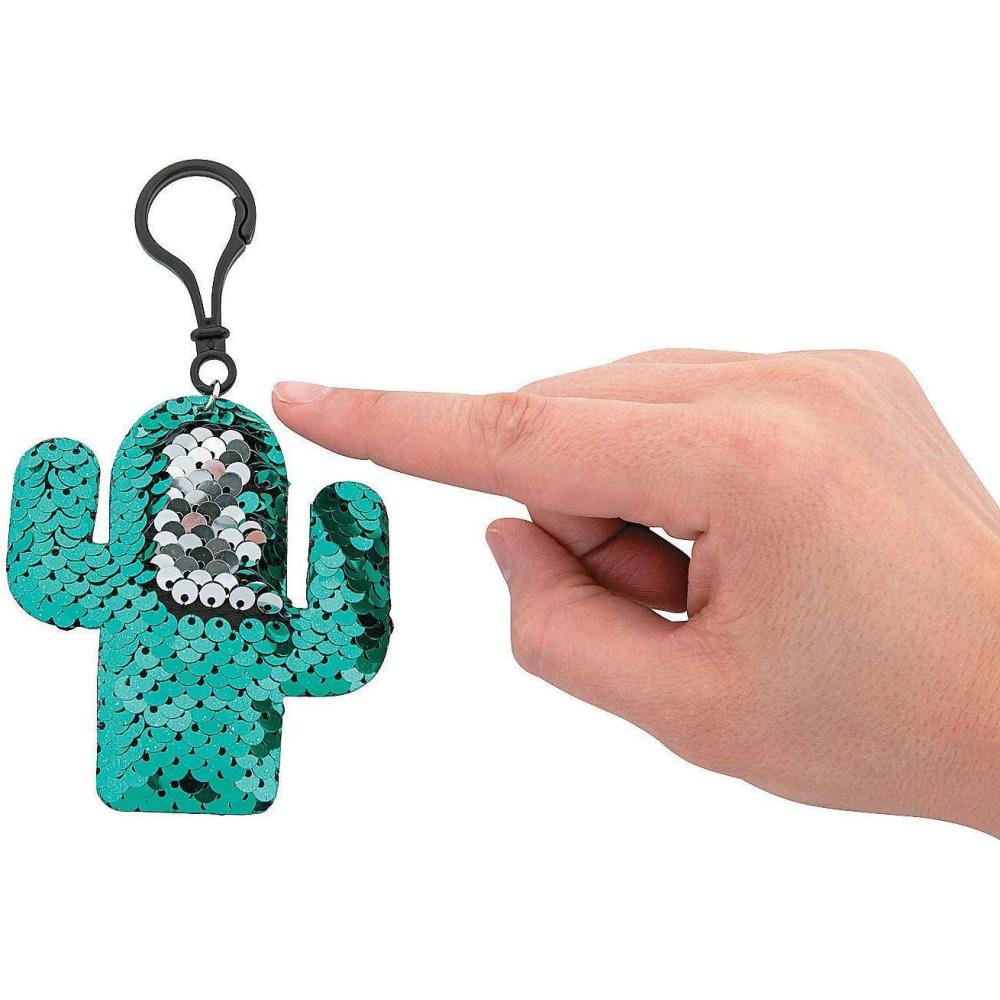 image:imageFun Express Cactus Flipping Sequin Backpack Clip for Cinco de Mayo Apparel Accessories Key Chains Novelty Key Chains Cinco de Mayo VBS Vacation Bible School SuppliesDecor 12 Pieces